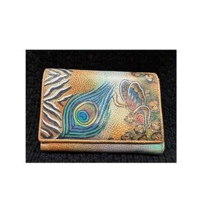 Colorful Peacock Feather Anuschka Wallet!